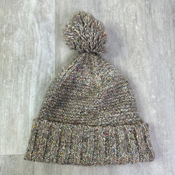 J.Crew Pom-pom beanie hat in marled Italian wool blend - Picture 1 of 4